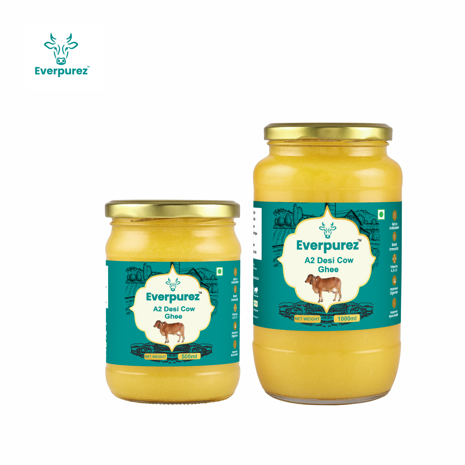 A2 Desi Cow Ghee 1000ml + 500ml